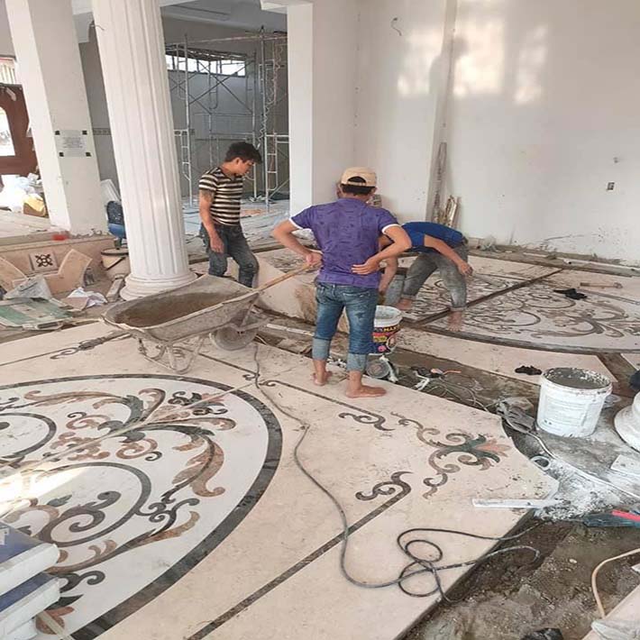 Hoa văn đá hoa cương phòng khách